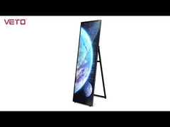 VETO 75 Inç Kapalı Taşınabilir Reklam Ekranı HD Çözünürlük Pil LCD Dijital İşaret P