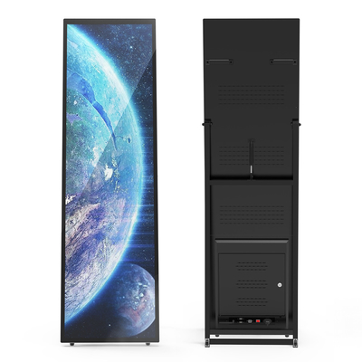 VETO 75 Inç İç mekan Tam ekran Taşınabilir Reklam ekranı HD çözünürlük Pil LCD Dijital işaretleme