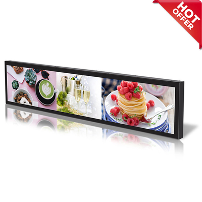 VETO 23.1 inç LCD Ultra Geniş Çubuk Tip Geniş Reklam Ekranı Yüksek parlaklık uzanmış çubuk monitörü Süpermarket rafları için