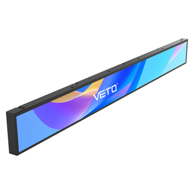 VETO 16.4-58 Inch Ultra Wide Shelf Edge Reklam LCD Ekranı İçeride Yüksek Parlaklık Gerilmiş Bar LCD Ekranı