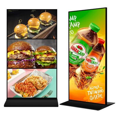 Kalite VETO 4K Tam Ekranlı Android LCD Reklam Ekranı 450nit Parlaklık Yer Durağan Dijital İşaret Fabrika