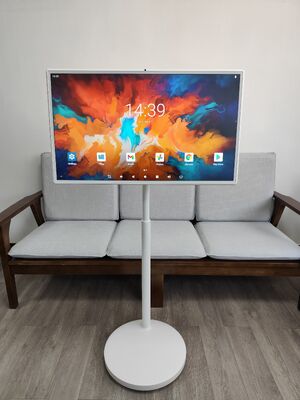 Kalite VETO 21.5/24/32 İnç İnteraktif Dokunmatik Kablosuz Taşınabilir TV Hareketli Ekran Android Ekran Dahili 5 İç Mekan Sergi Salonu fabrika
